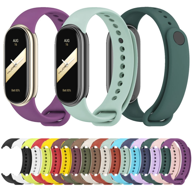 For Xiaomi Smart Band 10 / 9 / 8 MIJOBS Metal Buckle Solid Color Silicone Watch Band(Black)