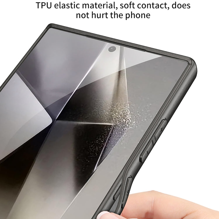 For Samsung Galaxy S23 Ultra 5G GKK Metal Paint Skin Feel Leather Full Coverage Phone Case(Titanium Grey)