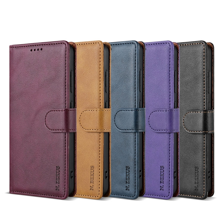 For OPPO A1 Pro / Reno8 T 5G N.BEKUS CSJ-P1 Solid Color Leather Phone Case(Purple)