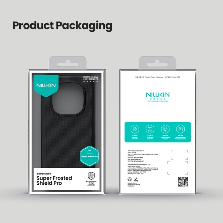 For Redmi Note 14 Pro 5G NILLKIN Frosted Shield Pro PC + TPU Phone Case(Blue)