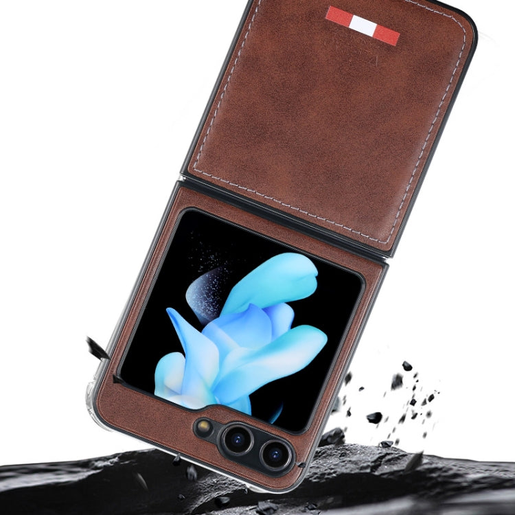 For Samsung Galaxy Z Flip5 VIETAO Plain Leather PU Phone Case(Red)