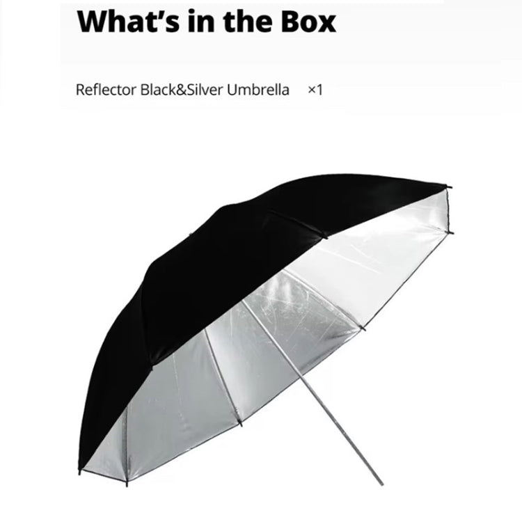 Godox UB002 Photography Studio Reflector Diffuser Umbrella, Size:33 inch 84cm(Black Silver)