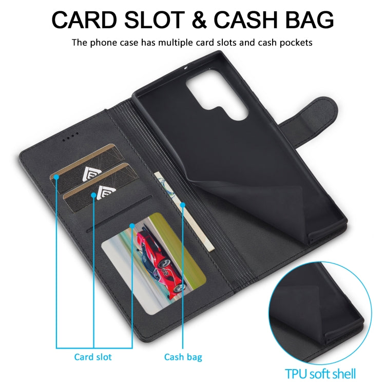 For Samsung Galaxy S25 Ultra 5G LC.IMEEKE Calf Texture Leather Phone Case(Black)