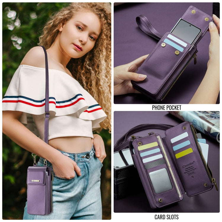 For Samsung Z Fold Series CaseMe Me50 Mini Lanyard Universal Bag(Purple)