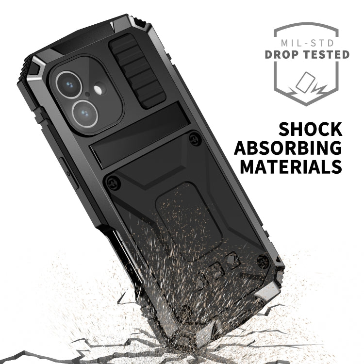 For iPhone 16 Plus R-JUST Life Waterproof Dustproof Shockproof Phone Case(Black)