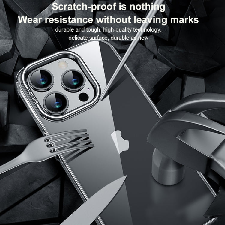 For iPhone 16 Pro Max SULADA PC + Aluminum Alloy Lens Holder Phone Case(Silver)