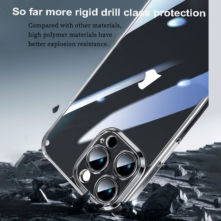 For iPhone 16 Pro Max SULADA TPU Frame Tempered Glass Transparent Phone Case(Black)