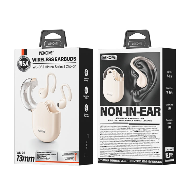 WK WS-03 Yindou Ear-mounted Air Conduction Bluetooth Earphone(White)