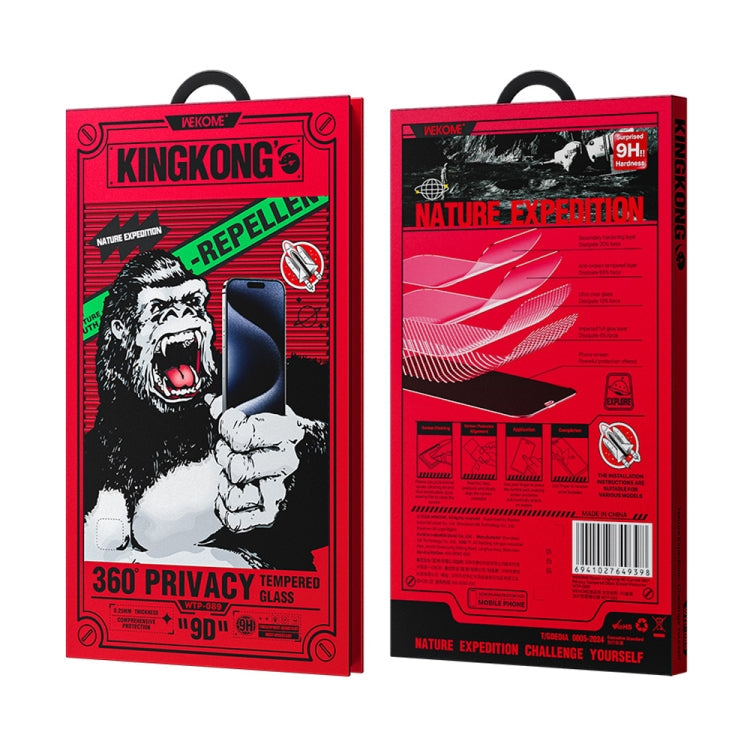 For iPhone 16 Plus / 15 Plus WK WTP-089 Space King Kong 9D Curved 360 Degree Privacy Tempered Glass Film