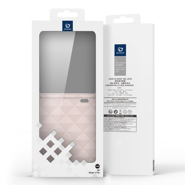 For Honor Magic V Flip DUX DUCIS Fitt Series TPU + PU Texture Full Cover Phone Case(Pink)