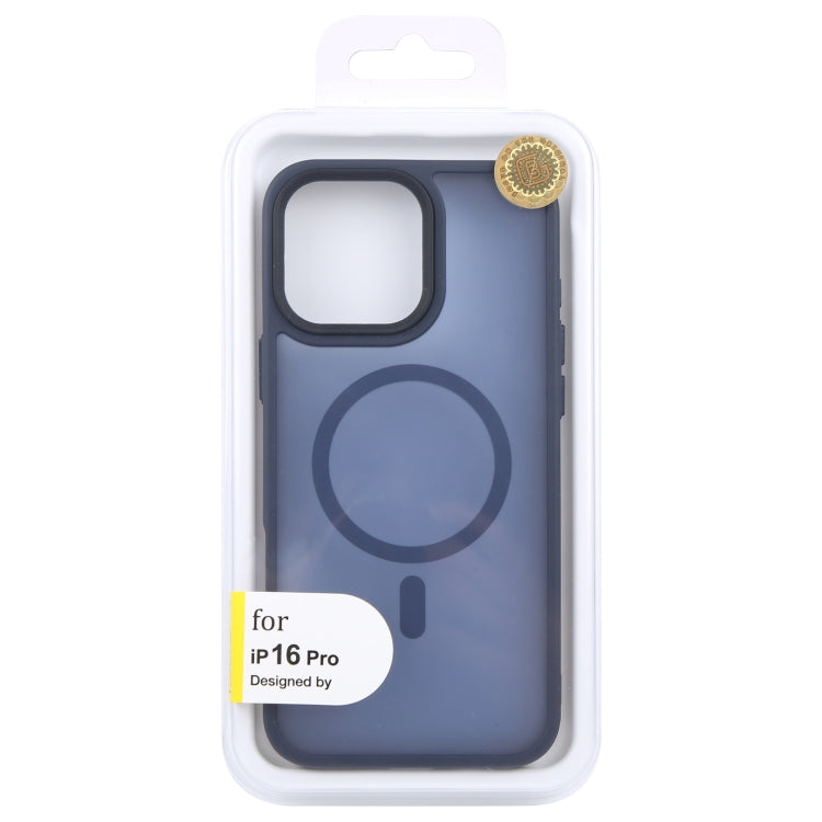 For iPhone 16 Pro GEBEI Skin Feel MagSafe Magnetic Phone Case(Blue)