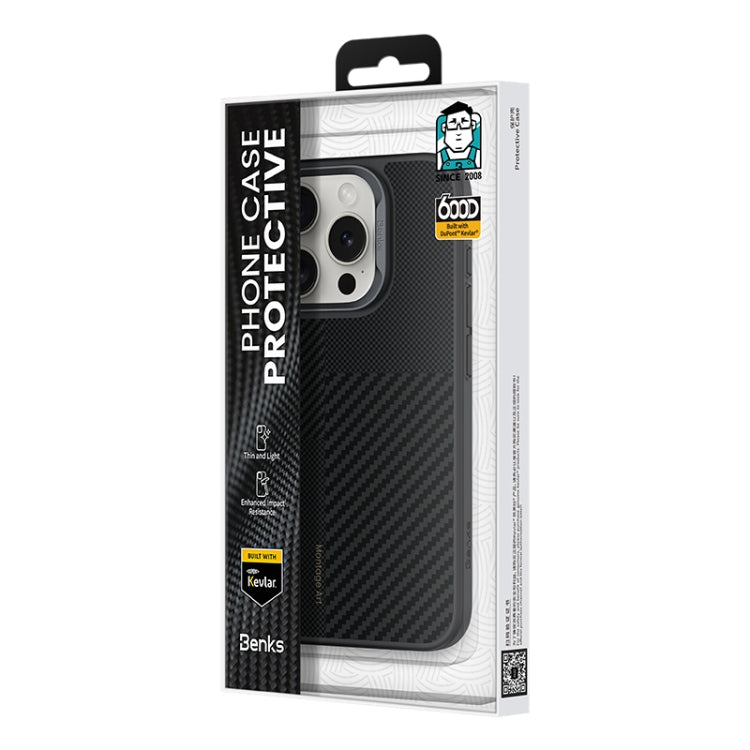 For iPhone 16 Pro Max Benks Montage MagSafe Kevlar Fiber Phone Case(Black)