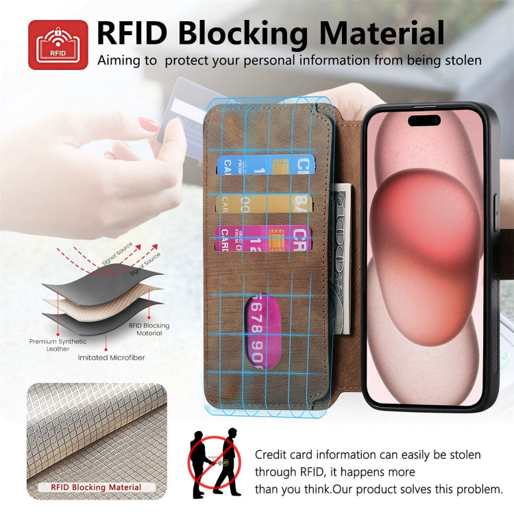 For iPhone 16 Pro Max CaseNeo MagSafe RFID Anti-theft Retro Leather Phone Case(Brown)