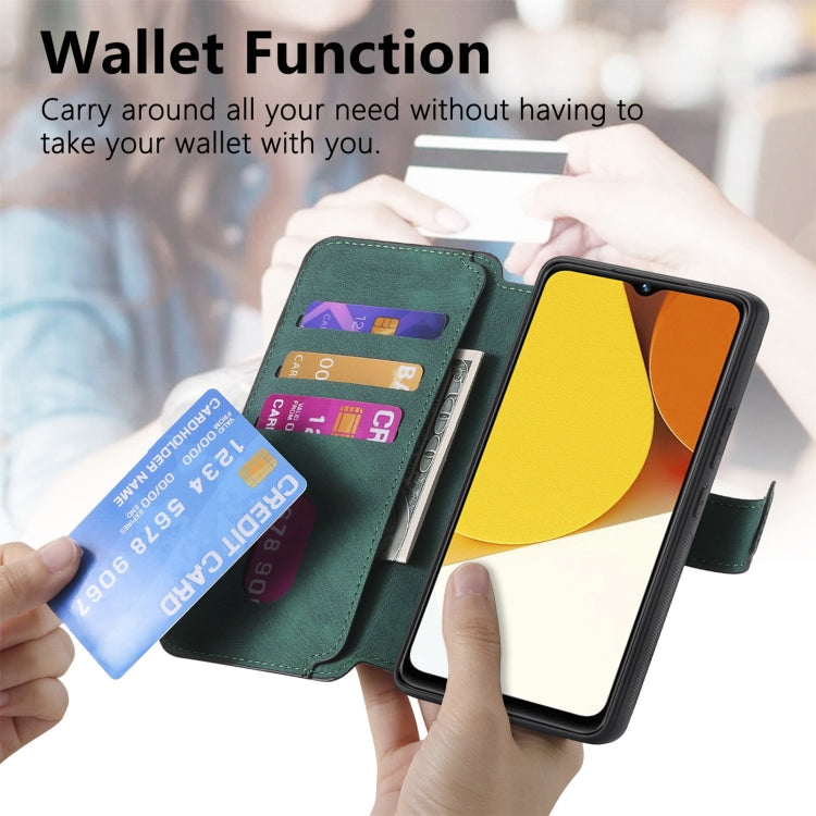 For vivo Y35 5G CaseNeo MagSafe RFID Anti-theft Retro Leather Phone Case(Green)