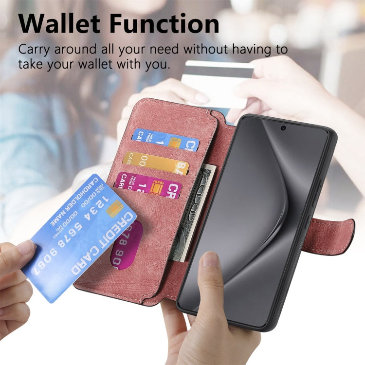 For Huawei Pura 70 CaseNeo MagSafe RFID Anti-theft Retro Leather Phone Case(Pink)