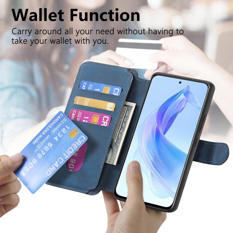 For Honor 90 Lite CaseNeo MagSafe RFID Anti-theft Retro Leather Phone Case(Blue)