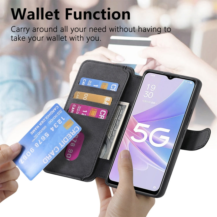 For OPPO A78 5G CaseNeo MagSafe RFID Anti-theft Retro Leather Phone Case(Black)