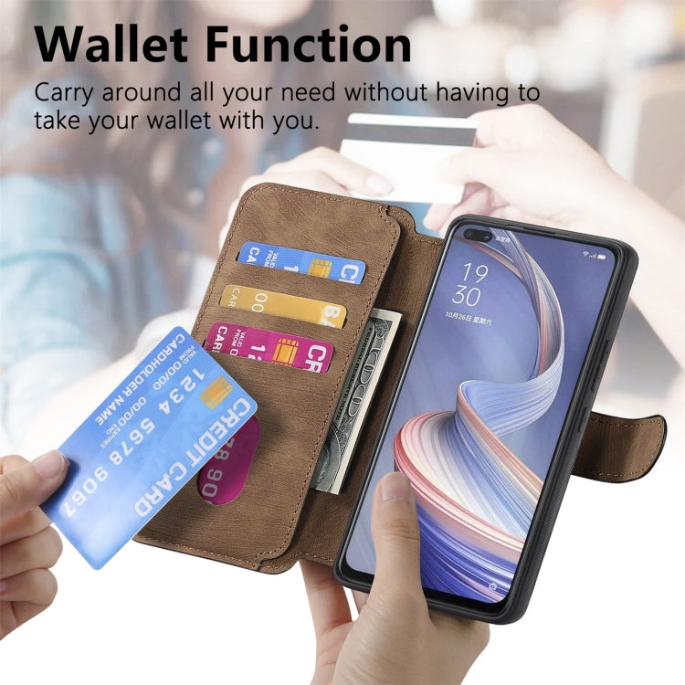 For OPPO A92s CaseNeo MagSafe RFID Anti-theft Retro Leather Phone Case(Brown)