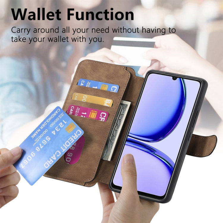 For Realme C53 CaseNeo MagSafe RFID Anti-theft Retro Leather Phone Case(Brown)