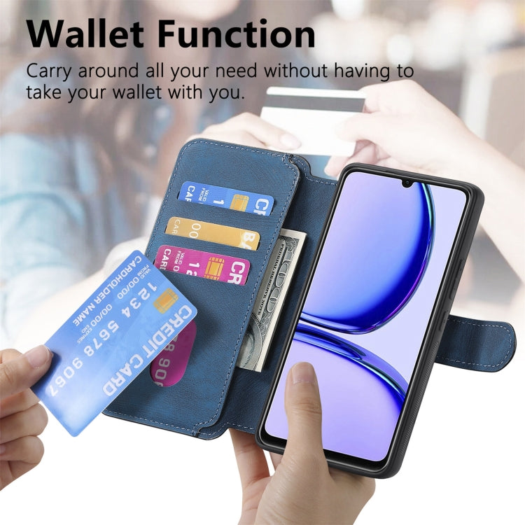 For Realme C53 CaseNeo MagSafe RFID Anti-theft Retro Leather Phone Case(Blue)