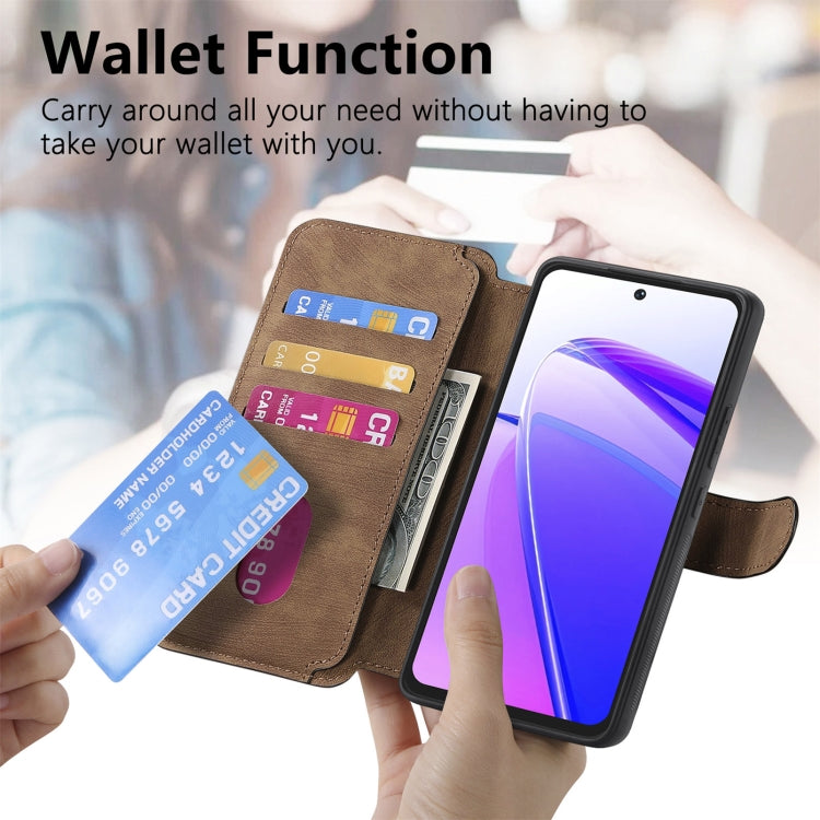 For Realme C55 CaseNeo MagSafe RFID Anti-theft Retro Leather Phone Case(Brown)