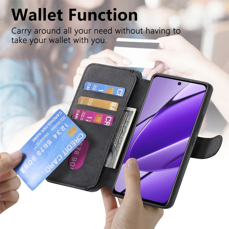For Realme 11 5G Global / 11X CaseNeo MagSafe RFID Anti-theft Retro Leather Phone Case(Black)