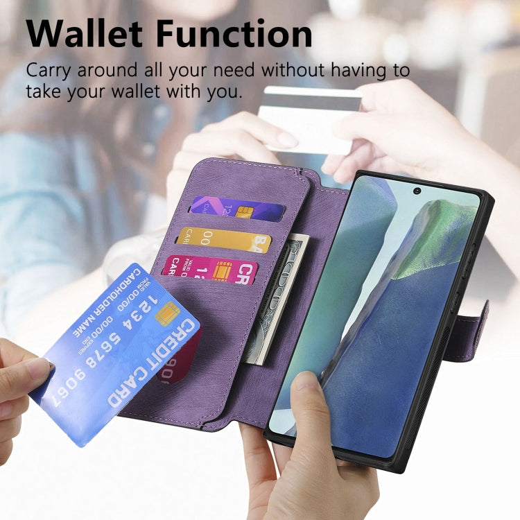 For Samsung Galaxy Note20 CaseNeo MagSafe RFID Anti-theft Retro Leather Phone Case(Purple)