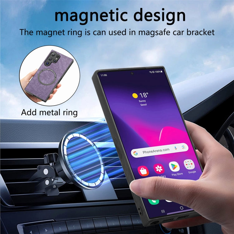 For Samsung Galaxy S24 Ultra 5G CaseNeo MagSafe RFID Anti-theft Retro Leather Phone Case(Purple)