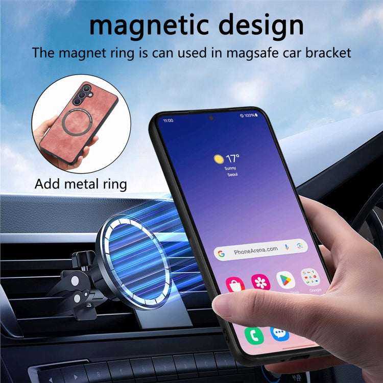 For Samsung Galaxy S24+ 5G CaseNeo MagSafe RFID Anti-theft Retro Leather Phone Case(Pink)