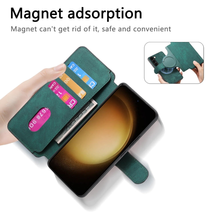 For Samsung Galaxy S23+ 5G CaseNeo MagSafe RFID Anti-theft Retro Leather Phone Case(Green)