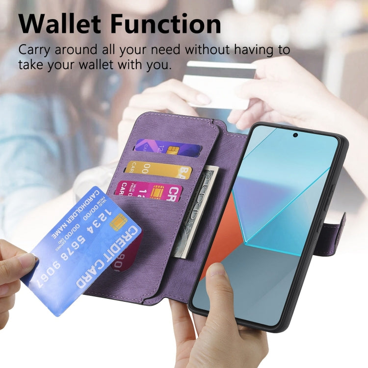 For Redmi Note 13 Pro 5G CaseNeo MagSafe RFID Anti-theft Retro Leather Phone Case(Purple)