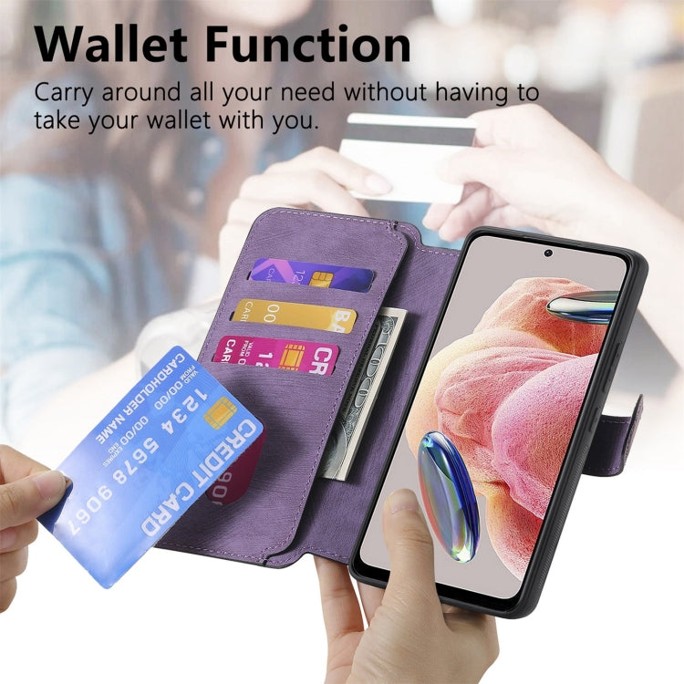 For Redmi Note 12 4G Global CaseNeo MagSafe RFID Anti-theft Retro Leather Phone Case(Purple)