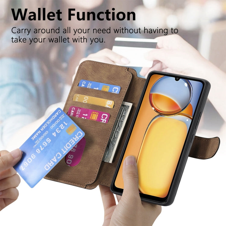 For Redmi 13C 4G / 13R CaseNeo MagSafe RFID Anti-theft Retro Leather Phone Case(Brown)