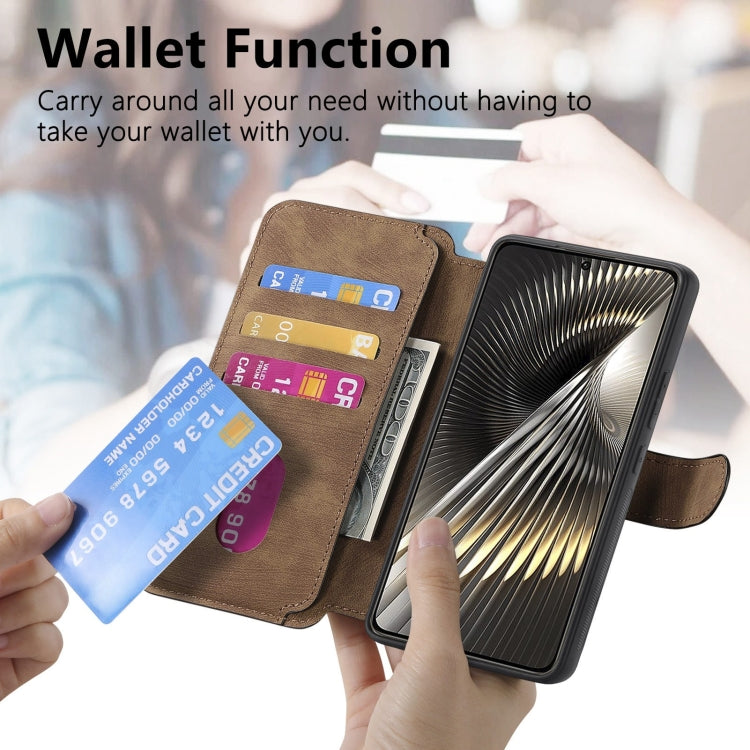 For Redmi Turbo 3 5G CaseNeo MagSafe RFID Anti-theft Retro Leather Phone Case(Brown)