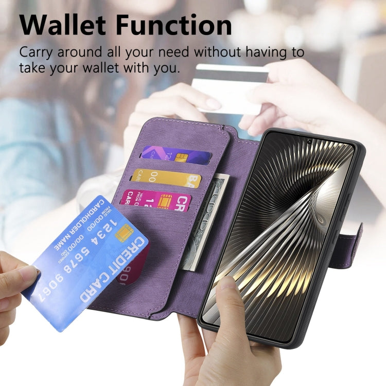 For Redmi Turbo 3 5G CaseNeo MagSafe RFID Anti-theft Retro Leather Phone Case(Purple)