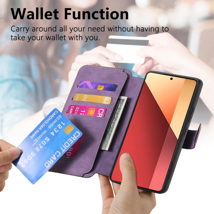 For Xiaomi Poco M6 Pro 4G CaseNeo MagSafe RFID Anti-theft Retro Leather Phone Case(Purple)