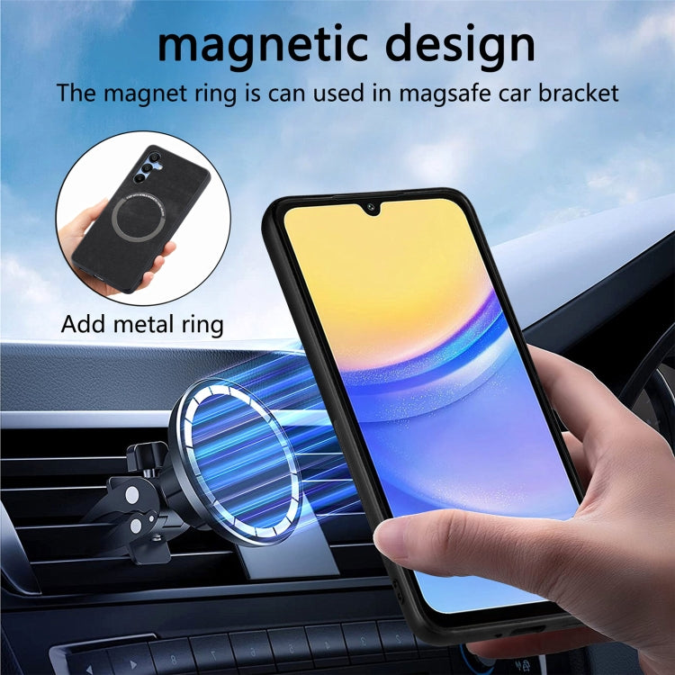 For Samsung Galaxy A15 5G CaseNeo MagSafe RFID Anti-theft Retro Leather Phone Case(Black)