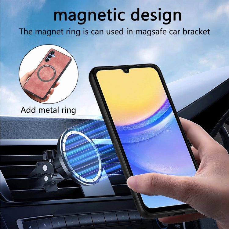 For Samsung Galaxy A25 5G CaseNeo MagSafe RFID Anti-theft Retro Leather Phone Case(Pink)