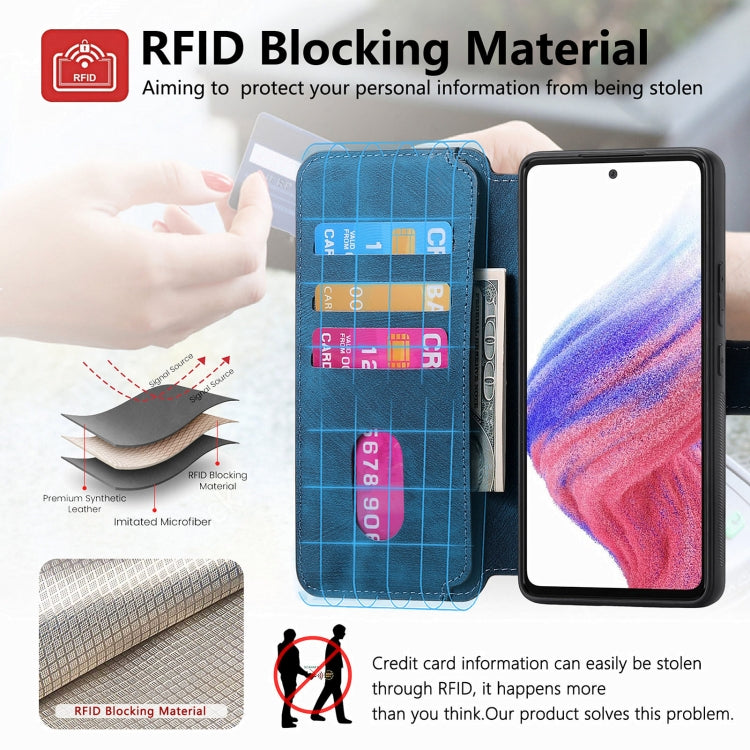 For Samsung Galaxy A53 5G CaseNeo MagSafe RFID Anti-theft Retro Leather Phone Case(Blue)