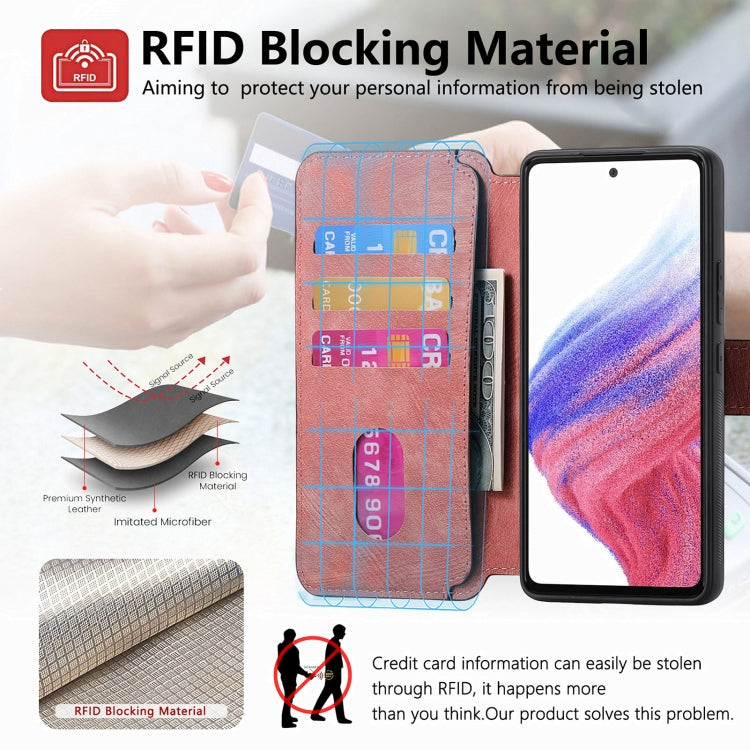 For Samsung Galaxy A53 5G CaseNeo MagSafe RFID Anti-theft Retro Leather Phone Case(Pink)