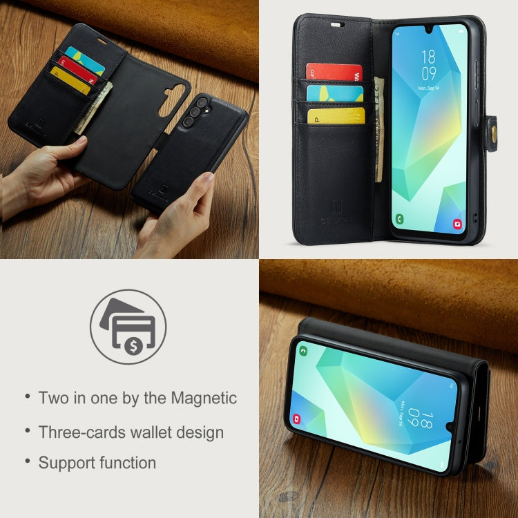 For Samsung Galaxy A16 5G DG.MING Crazy Horse Texture Detachable Magnetic Leather Case(Black)