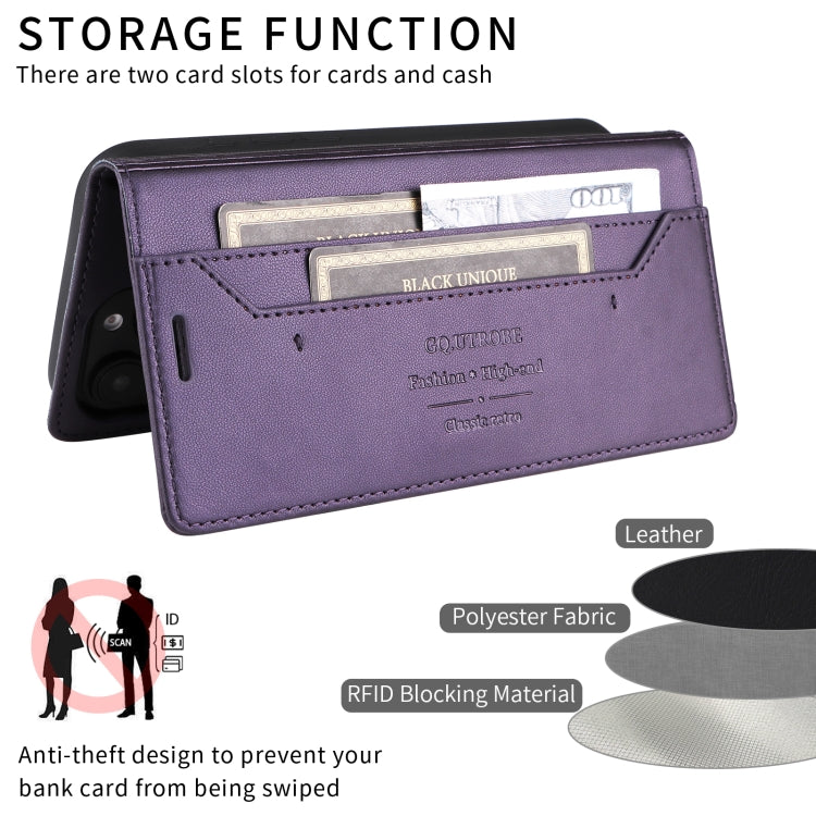 For Realme C15 GQUTROBE G01 RFID Anti-theft Leather Phone Case(Purple)