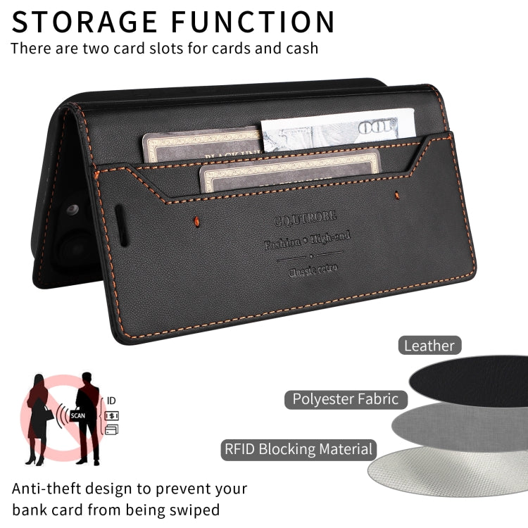 For Xiaomi 14T Pro GQUTROBE G01 RFID Anti-theft Leather Phone Case(Black)
