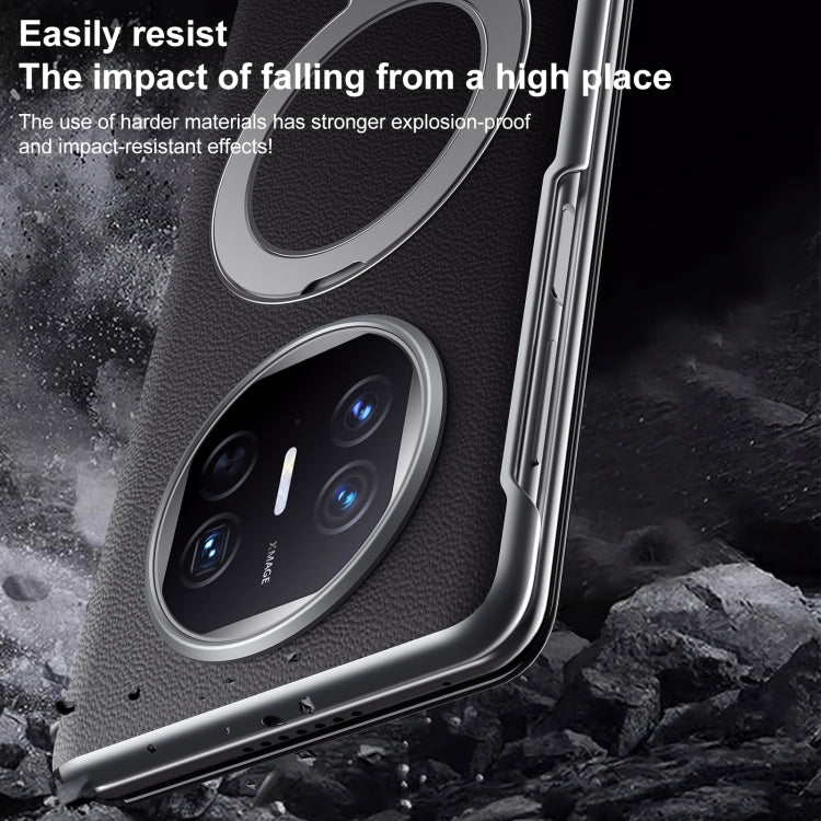 For Huawei Mate X5 / X3 SULADA Smart View Window MagSafe Magnetic Holder Leather Phone Case(Blue)