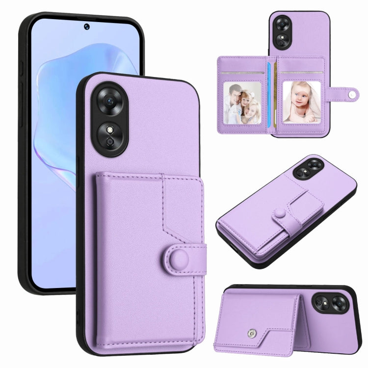 Button Card Bag RFID Anti-theft Phone Case, For OPPO A58 4G Global, For OPPO Reno10 Global, For OPPO A78 4G Global, For OPPO A17