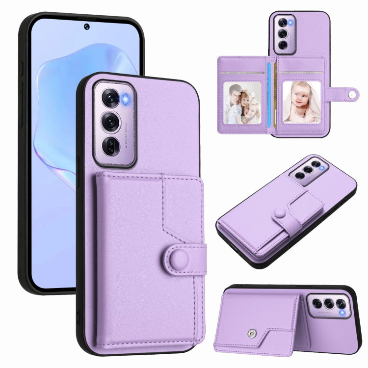 Button Card Bag RFID Anti-theft Phone Case, For OPPO A5 Energy / A5 Pro 5G Global, For OPPO K12x, For OPPO A3 Pro Global, For OPPO Reno12 Pro Global