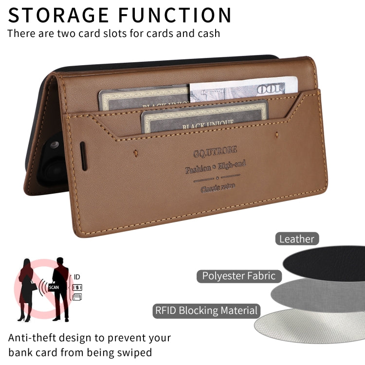 For Samsung Galaxy A71 4G GQUTROBE G01 RFID Anti-theft Leather Phone Case(Brown)