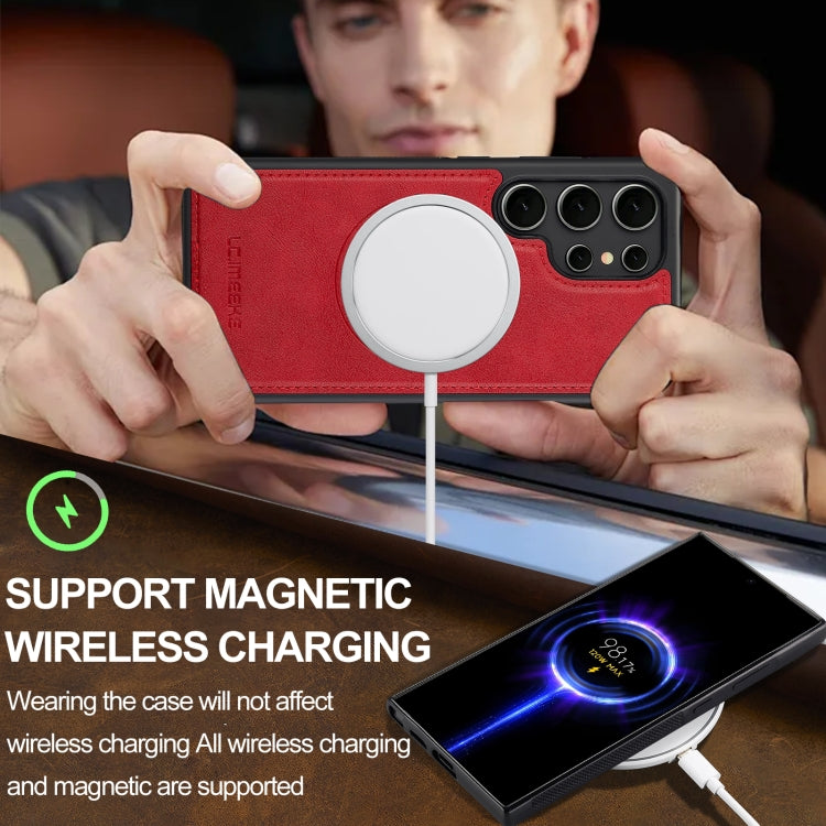 For Samsung Galaxy S24 Ultra 5G LC.IMEEKE L3 Series Detachable RFID Card Bag Magsafe Phone Case(Red)