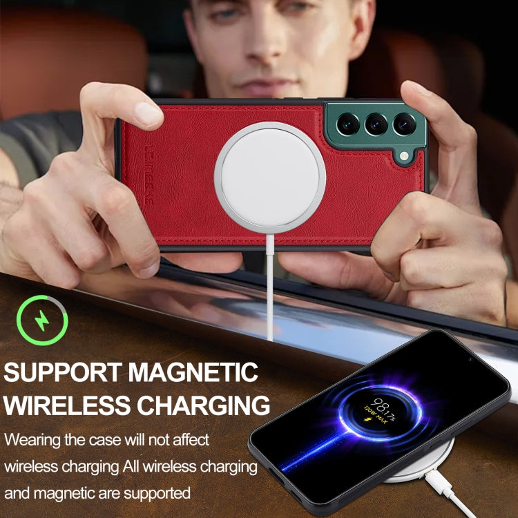 For Samsung Galaxy S20 FE LC.IMEEKE L3 Series Detachable RFID Card Bag Magsafe Phone Case(Red)