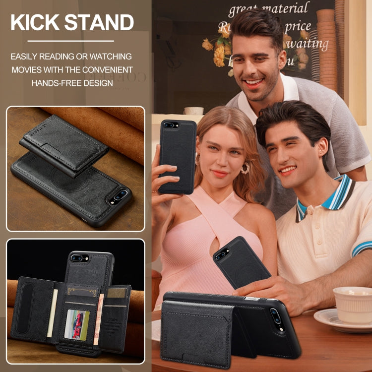 For iPhone 17e / 16e LC.IMEEKE L5 Series Detachable RFID Card Bag Magsafe Phone Case(Black)